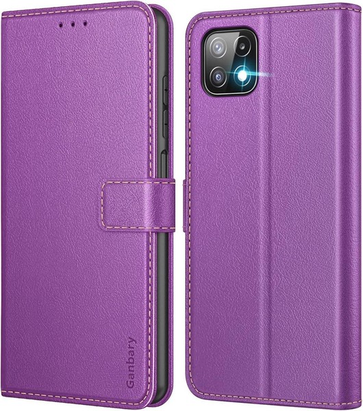 Samsung Galaxy A22 5G HandyhüLle Leder Flipcase Violett Standfunktion-image