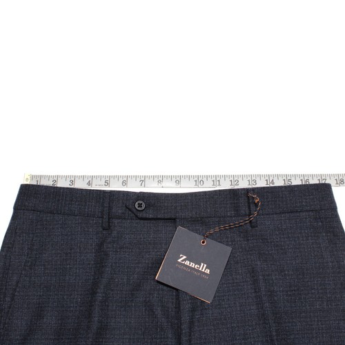 Zanella NWT Dress Pants Size 34 US Noah Blue Small Pattern 100% Wool - Picture 11 of 14