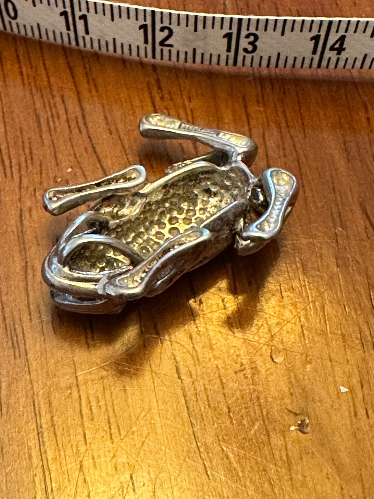 Solid Sterling Silver Frog pendant / charm 925  w… - image 5
