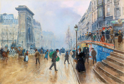 Jean Beraud Le Boulevard Saint-Denis À Paris 1899 Wall Art