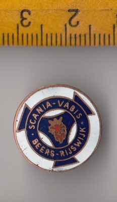 Vintage Emaille SCANIA BEERS RIJSWIJK Knopfloch Revers Abzeichen Händler LKW LKW