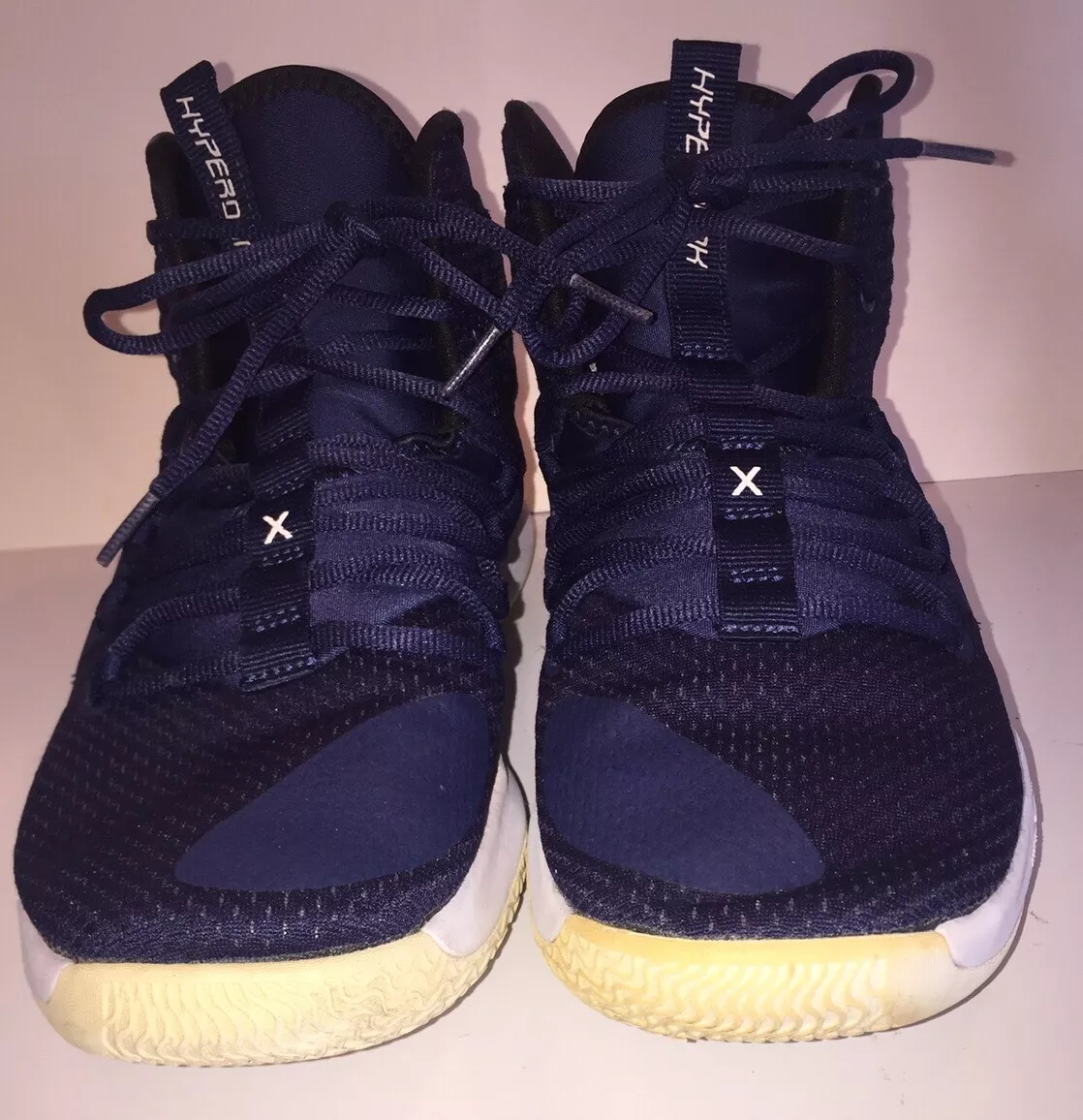 Nike Mens Hyperdunk X TB AR0467 402 Navy Blue Basketball Shoes Lace Up Size 8