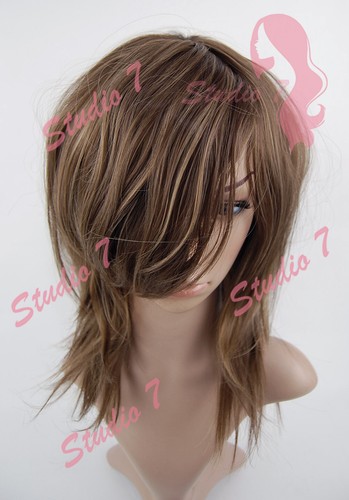 (W) schulterlange gerade geschichtete Auburnbraun blond synthetische Perücke Studio7UK - Bild 32 von 45