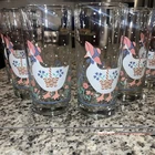 Vtg 1987 Anchor Hocking Farm Country Goose Blue Bow 12 Oz Tumblers Set of 6