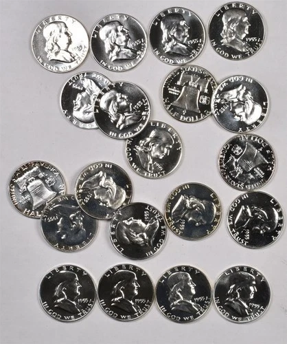 1955 Franklin Silver Half Dollars - Proof Roll 20 PROOF COINS~