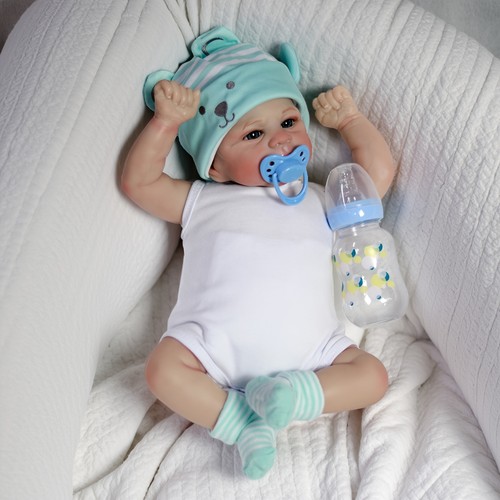 Bambole realistiche Reborn Baby Dolls vinile silicone fatte a mano simpatiche neonato ragazzo bambola regalo - Foto 5 di 6