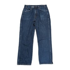 Dickies Men's Straight Leg Carpenter Denim Jeans 38x32 Relaxed Fit Dark Blue