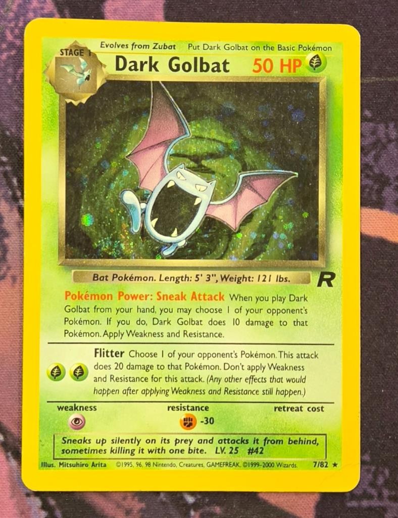 Pokemon: Team Rocket: Unlimited Holofoil Dark Golbat: Heavily Played Condition