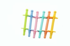 Fu Store Hollow Teether Tube MultiColor 6 Pieces Distressed Package