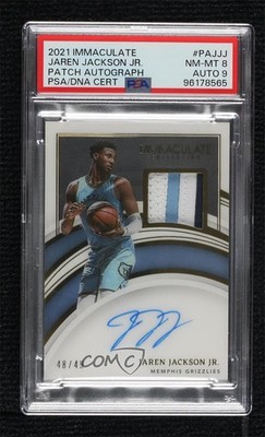 PSA/DNA 2021 Panini Immaculate 48/49 Jaren Jackson Jr PSA/DNA 8 Patch Auto 0sc