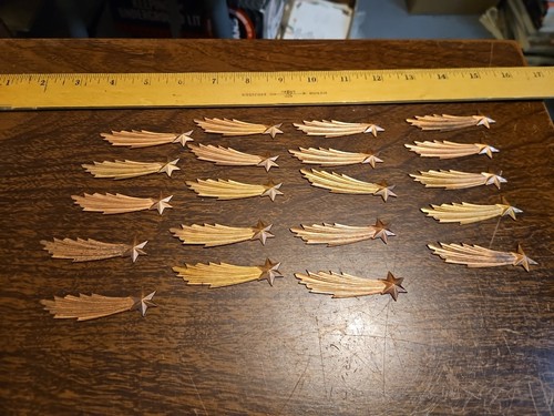 Lot Of 20 Shooting Stars France Vintage 60s Brass Stampings Findings Jewelry 