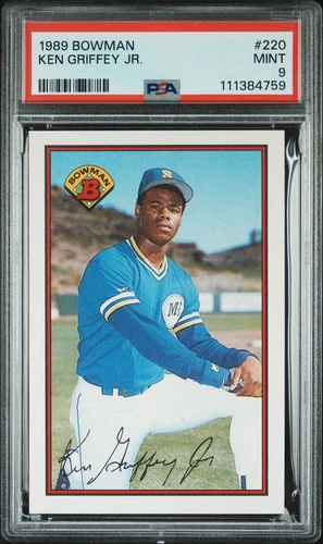 1989 BOWMAN #220 KEN GRIFFEY JR. ROOKIE RC PSA 9