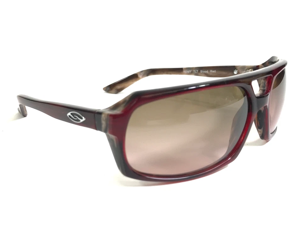 Gafas de sol Smith vintage HEMY TLT rojo sangre rectángulo con lentes rosa degradado Foto 3 de 4