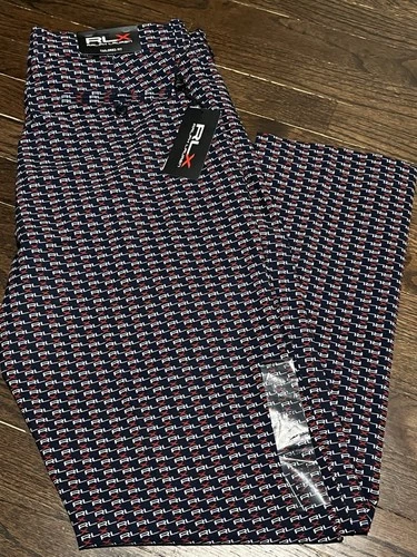 NWT RLX Ralph Lauren Tailored Fit Golf Pants Mens Size 34x32 All Over Print $148