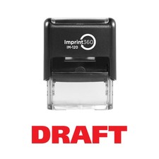 ASIMP1006 Draft Heavy Duty Self Inking Rubber Stamp Red Ink 9/16x11/2 In