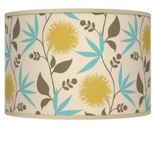 Giclee Drum Print Lamp Shade Dahlia Small 12x12x8.5 Spider with Harp and Finial