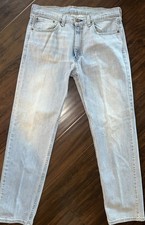 Levi's Jeans Mens 34x32 Blue 505 Regular Fit Straight Leg Denim Light Wash