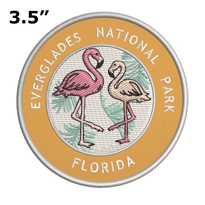 Flamingos Everglades National Park, Florida 3.5'' Patch Embroidered Iron-on Badge