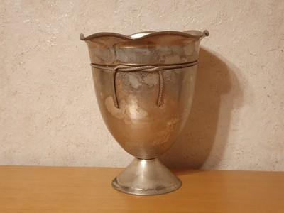 Großer Kübel oder Sektkübel Neusilber aus indien Höhe ca 21 cm Breite oben 17 cm