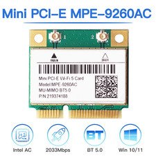 INTEL WIRELESS-AC 9260 SCHEDA WIFI DUAL BAND 2.4/5GHz + BLUETOOTH 5.0 MINI PCIE