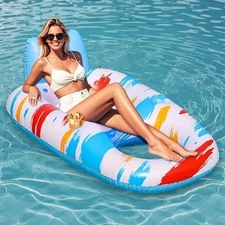 JOSEN Inflatable Pool Float Adult, Pool Float Lounger Raft Floaties Water Flo...