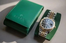 New Boxed Rolex Green Leather Watch Case, 1-Watch Pouch - No Watch Included