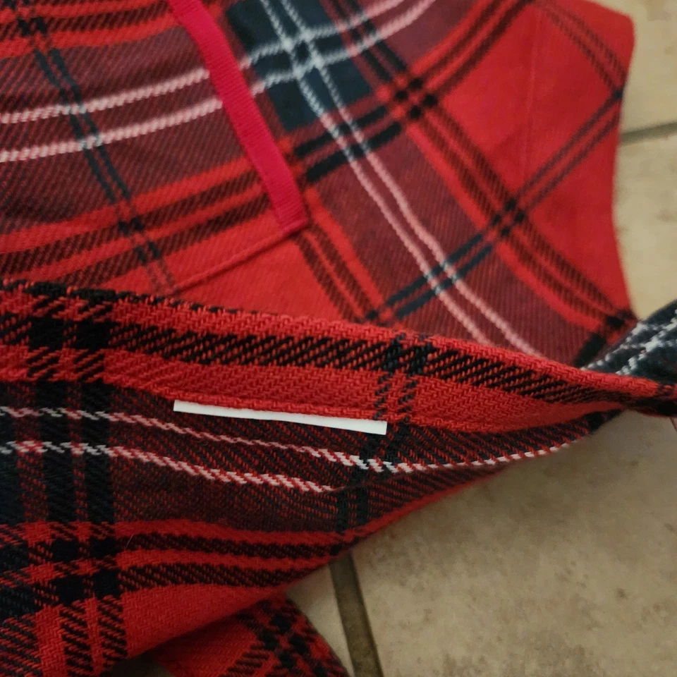 NUEVO Delantal Williams Sonoma Tartán a Cuadros Rayas Adulto Vacaciones Navidad Foto 3 de 4