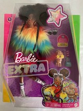 Mattel Barbie Extra Doll in Furry Rainbow Coat with Pet Poodle (GVR04)