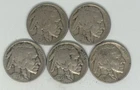1925 1928 1929-D 1936 1937 Buffalo Nickel Lot of 5