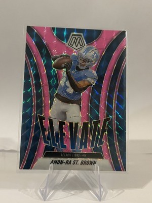 2025 Mosaic Football - Amon-Ra St Brown Elevate Pink Fluorescent Prizm #15 Lions