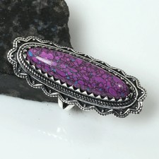Anello gioiello fatto a mano pietra turchese viola per unisex misura USA-9,75 AR 15641