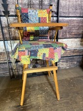 Vintage CASS TOYS Wooden Doll High Chair USA Original Cushions 28.5&rdquo; Tall