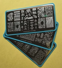 Maniology LOT MXM063 MXM064 MXM065 Nail Stamping Plates Fall Halloween Quilt HTF