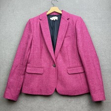 HOBBS MOON Tweed Jacket UK 12 Pink Hackness Wool Tailored Hacking Blake Preppy