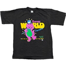 Vintage 90s Barney World Premiere Adult T Shirt XL Single Stitch 1992 Lyons NOS