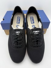 NIB Keds Women's US 5.5 Champion OC Black Canvas Classic Lace Up Sneakers  Box