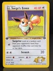 LT SURGE'S EEVEE 51/132 1999 GYM CHALLENGE SET POKEMON CARD 1st EDITION