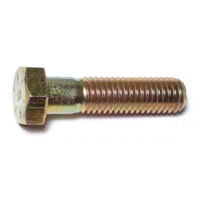 MIDWEST FASTENER 00725 Grade 8, 1/2"-13 Hex Head Cap Screw, Zinc Yellow Steel,
