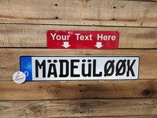 Embossed - Custom Text European German License Plate Tag Bmw Audi