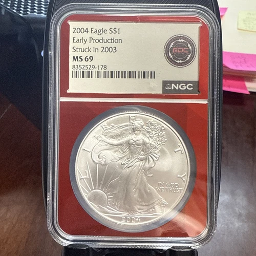 2004 American Silver Eagle NGC MS69 Mint State Early Production Struck in 2003