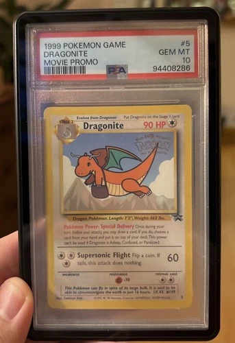 1999 PSA 10 Dragonite #5 Pokemon Game Movie Promo
