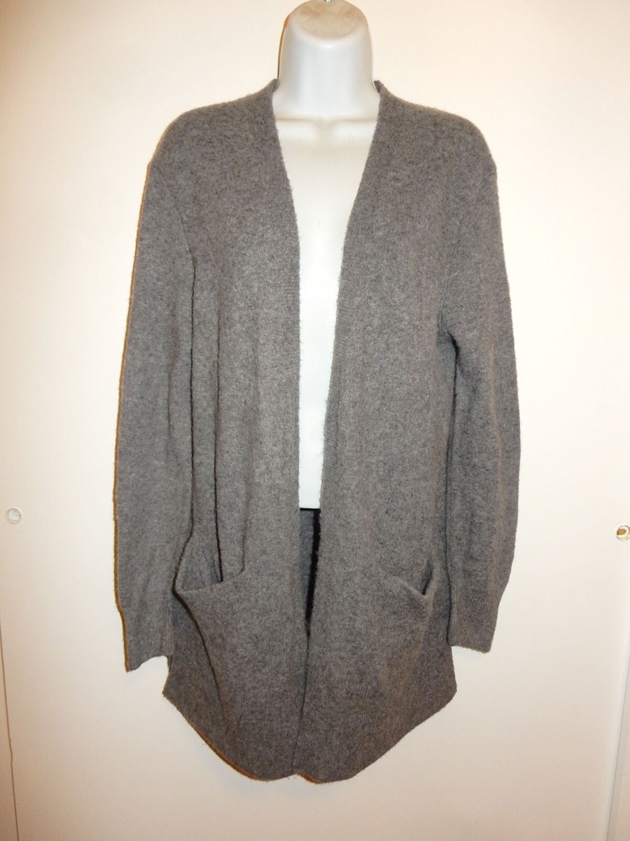MADEWELL WOOL/ALPACA/ELASTANE GRAY LONG SLEEVE V-NECK OPEN FRONT CARDIGAN  S/M/L