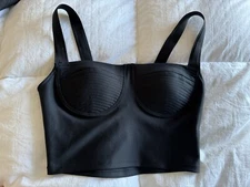 Alo Yoga Airlift Turn It Up Bra Tank Top Corset Tee Sleeveless Black Medium New