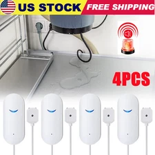 4 PACK Water Leak Sensor Tuya APP Smart WiFi Flood Leakage Level Alarm Detectors