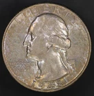 1948 Washington Quarter-90% SILVER-TONED-LOT AA-6725