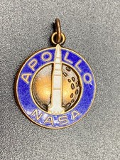 Vtg. enamel NASA APOLLO launch charm / pendant 1960's Moon landing