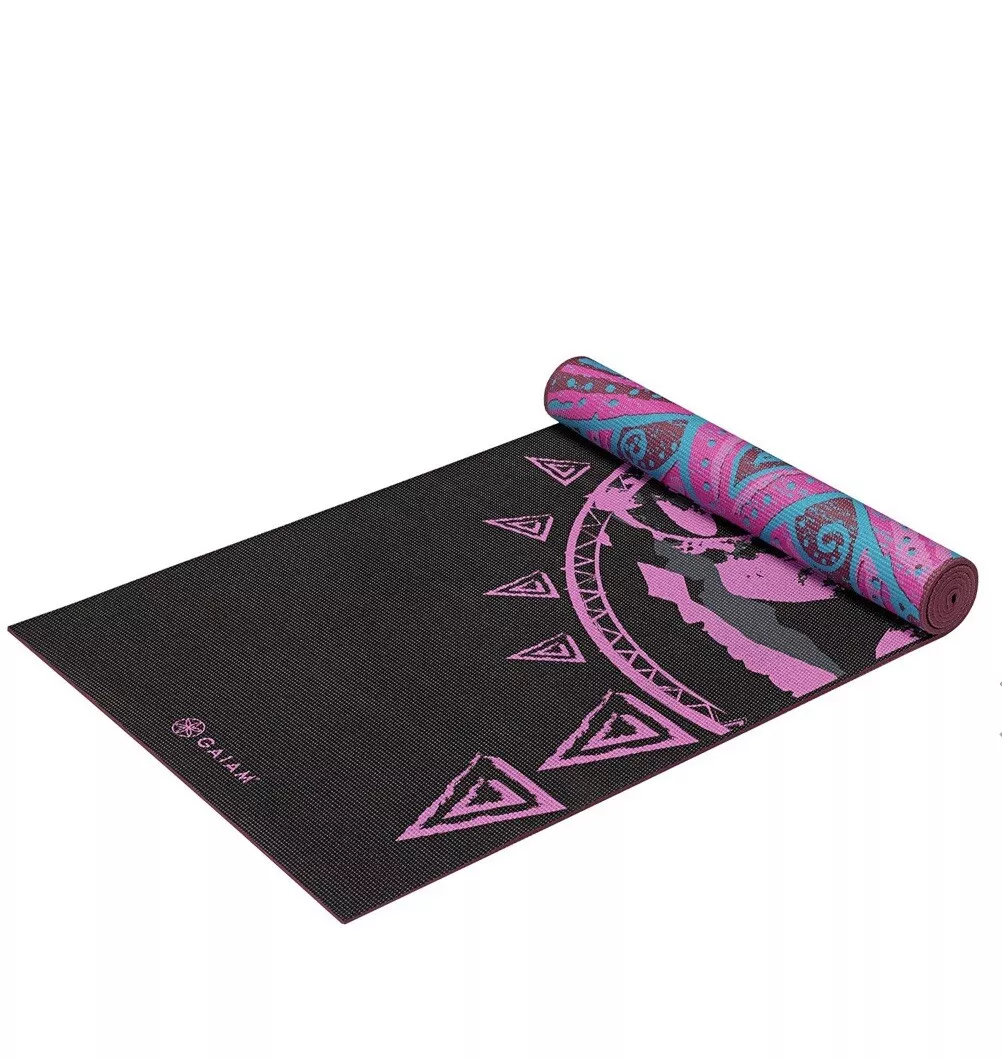 Gaiam 6mm Premium Print Reversible Yoga Mat color Be Free (d)