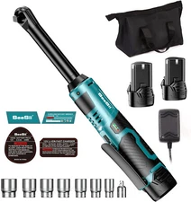 Seesii 6" Long Neck Ratchet Cordless Ratchet Wrench 3/8" 220RPM Brushless 54NM