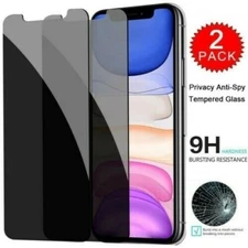 2x Privacy Anti-Spy Tempered Glass Screen Protector for iPhone XS XR 11 Pro Max