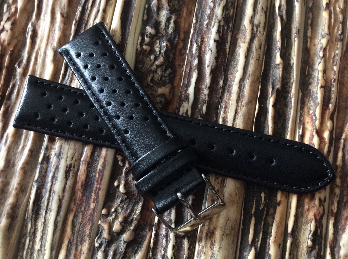 Hirsch RALLY Natural Leather Racing Watch Strap In GOLD BROWN 18mm/16mm / 120mm/80mm / Gold Buckle - Foto 4